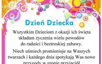 Zdjęcie do Życzenia z okazji Dnia Dziecka 