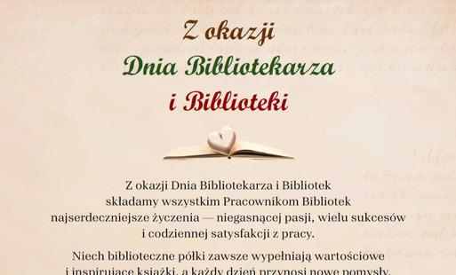 Zdjęcie do Życzenia z okazji Dnia Bibliotekarza i Biblioteki