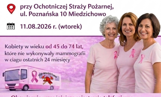 Zdjęcie do Bezpłatne badania mammograficzne w Miedzichowie &ndash; 11 sierpnia 2026 r.