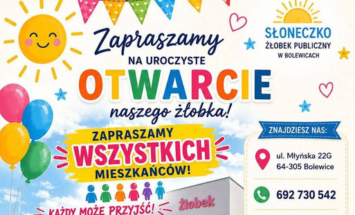 Zdjęcie do Z ogromną radością zapraszamy Państwa na uroczyste otwarcie naszego żłobka, kt&oacute;re odbędzie się 20 sierpnia!